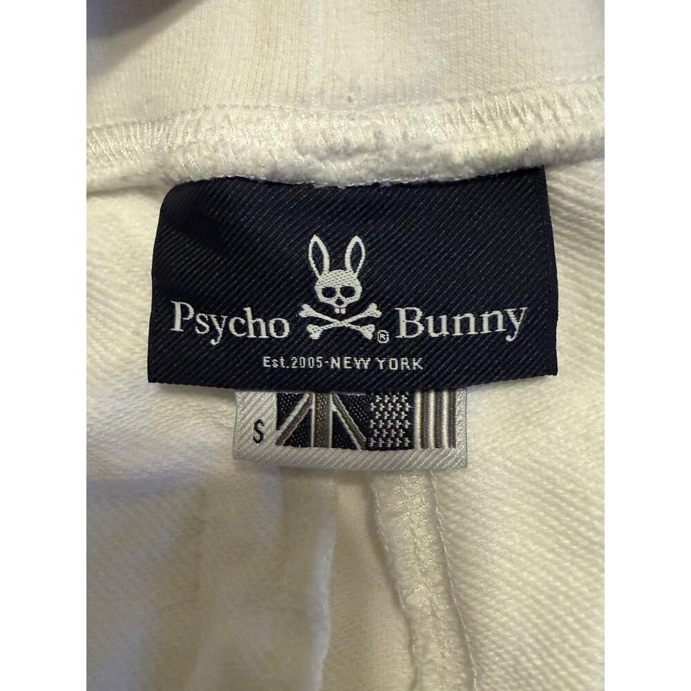 Psycho Bunny Wilkes Cotton Sweat Shorts Men’s Small White With Black Bunny Logo - Picture 4 of 9